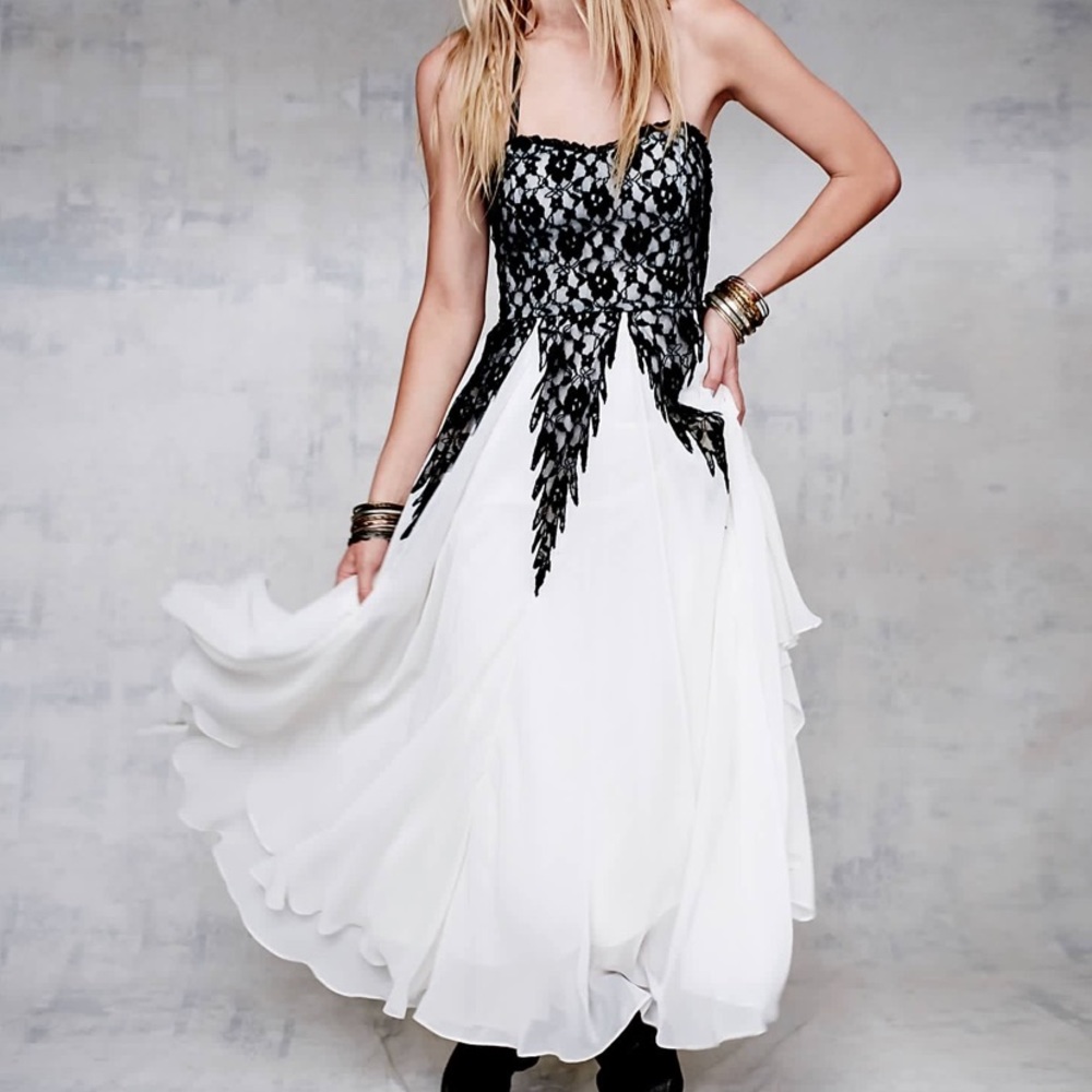 Free People Freda Halter Lace Midi Dress